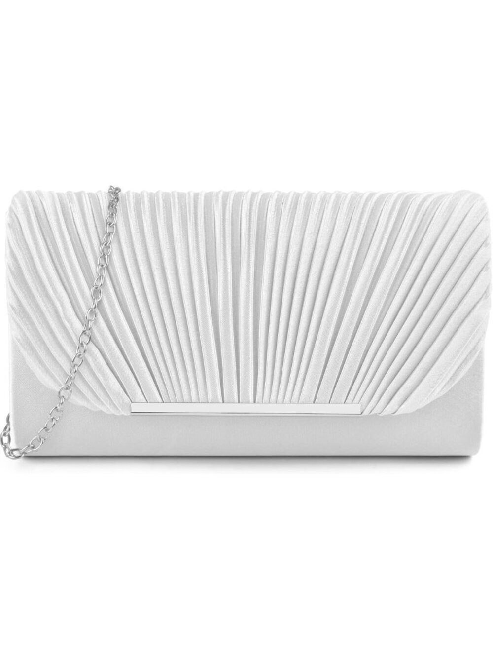 👜 Women's White Formal Wedding Party Cocktail Prom Crossbody Clutch Purses